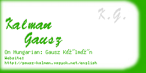 kalman gausz business card